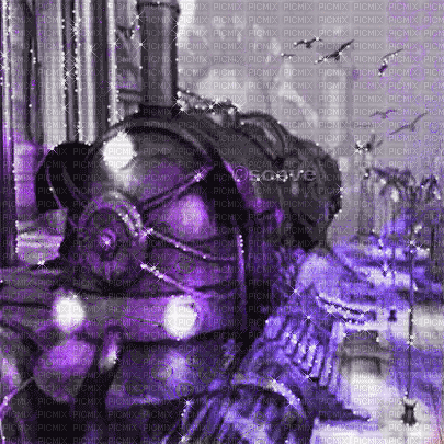soave background animated steampunk train purple - Ücretsiz animasyonlu GIF