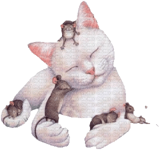 Kaz_Creations Cute  Rats Mouse Cat - Бесплатни анимирани ГИФ