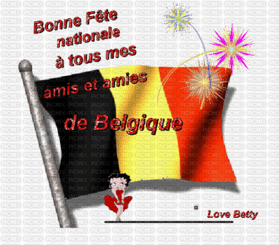 drapeau belge fête national - Gratis geanimeerde GIF
