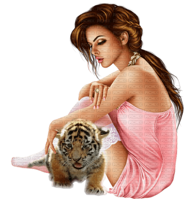 Kaz_Creations Colour Girls With Animal - zadarmo png