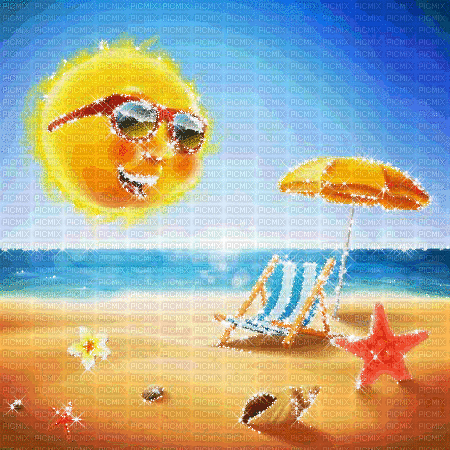 kikkapink summer beach animated background - GIF animasi gratis