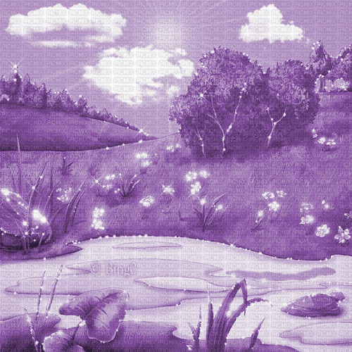 Y.A.M._Cartoons Landscape background purple - GIF animate gratis