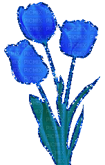 blue tulips glitter - Ücretsiz animasyonlu GIF