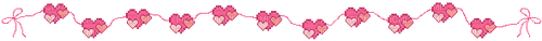 hearts divider frame header cute pink bow hearts - безплатен png