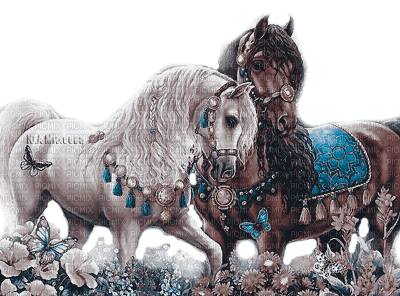 Y.A.M._Fantasy animals horses - zdarma png