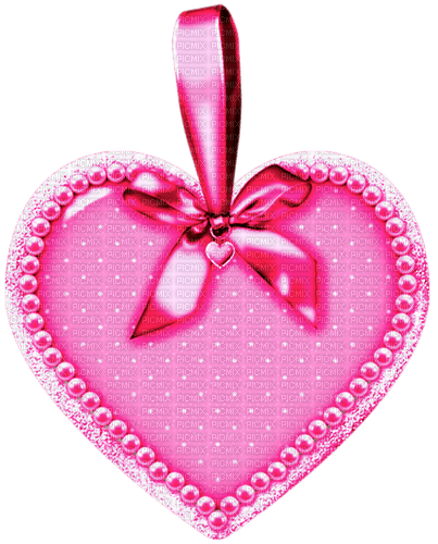 Heart.Bow.Pearls.Pink - bezmaksas png