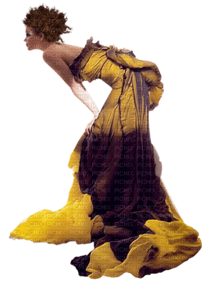 Kaz_Creations Woman Femme Yellow - 免费PNG