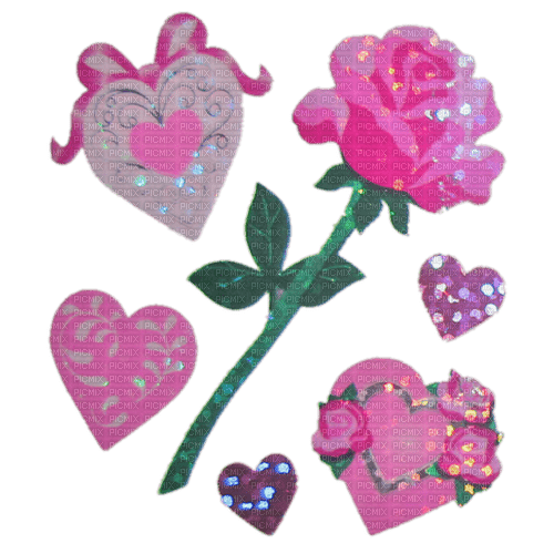 heart stickers - bezmaksas png