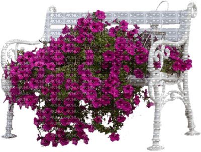 Ławka kwiaty - безплатен png
