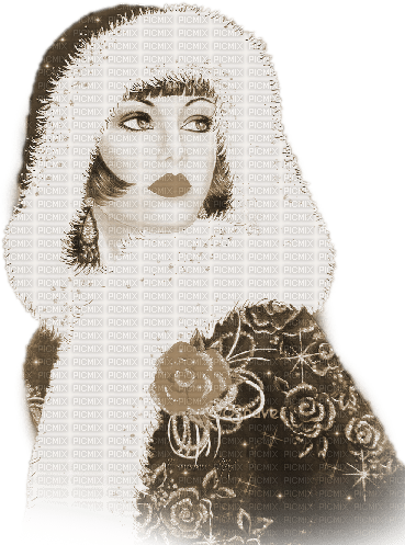 soave woman vintage art deco winter christmas - Free PNG