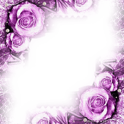 soave frame vintage flowers corner  rose purple - bezmaksas png