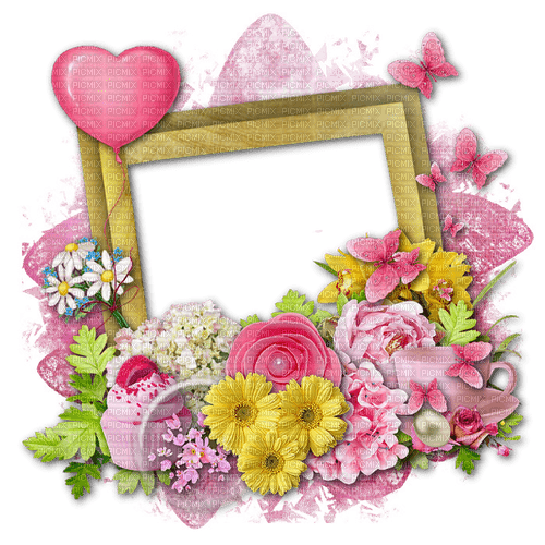 dolceluna spring pink frame butterfly - PNG gratuit