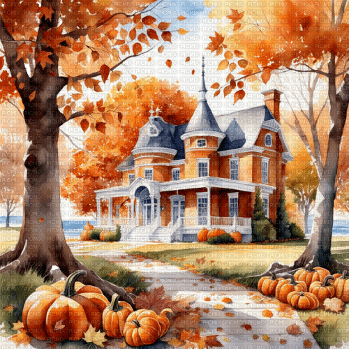 Background - Autumn - Watercolor - 無料png