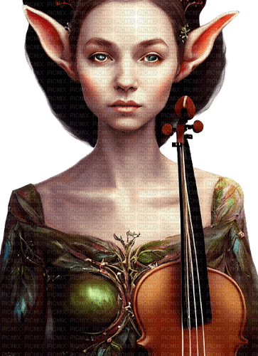 kikkapink elf girl fantasy music violin - 免费PNG