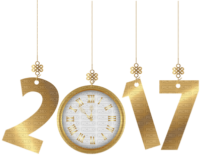 2017 text clock - бесплатно png
