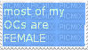 Most of my PCs are Female Stamp - 無料png