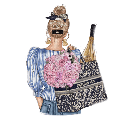 Woman Dior Chanel Champagne - Bogusia - gratis png