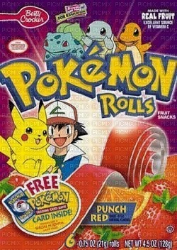 Pokemon fruit rollups candy box - бесплатно png