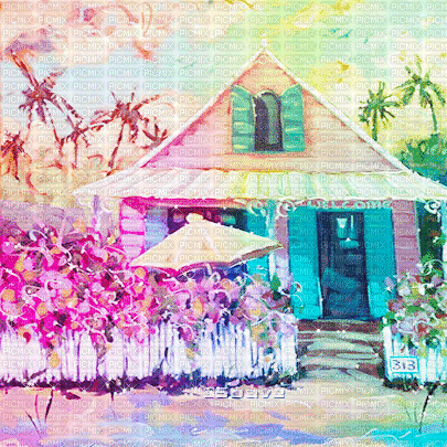 soave background animated summer tropical palm - GIF animasi gratis