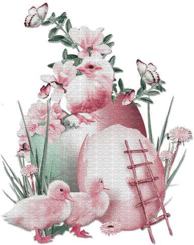 soave deco easter flowers eggs chick pink GREEN - 免费PNG