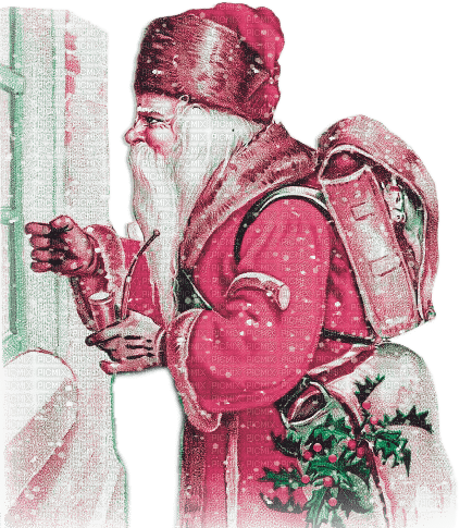 soave christmas vintage santa claus pink green - png gratuito