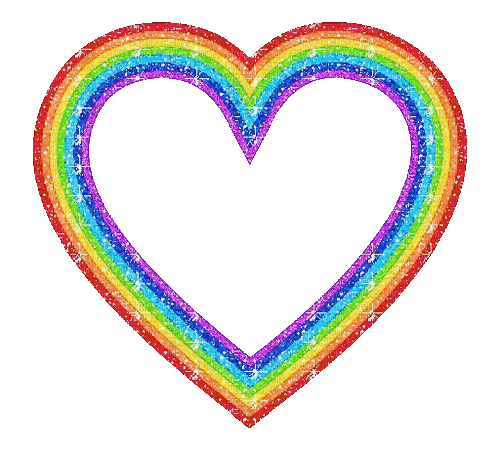 Rainbow Heart Frame - Free animated GIF