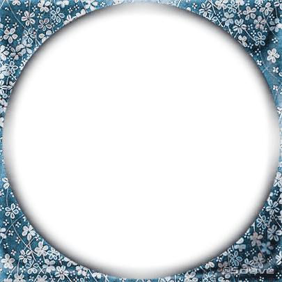 soave frame circle  vintage blue brown - 無料png