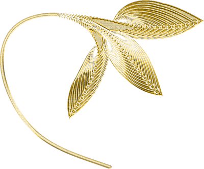 Kaz_Creations Gold Deco Leaves Leafs - Free PNG