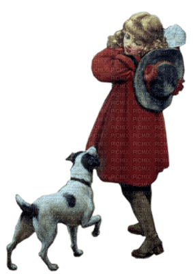 niña i perro invierno navidad dubravka4 - png gratuito
