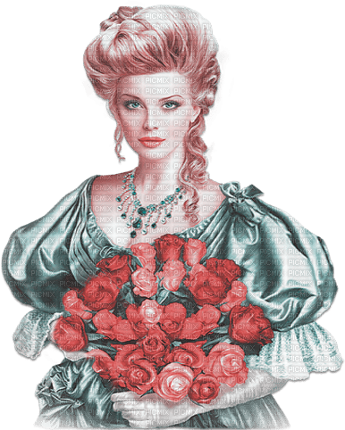 soave woman vintage fashion rose flowers - 無料png