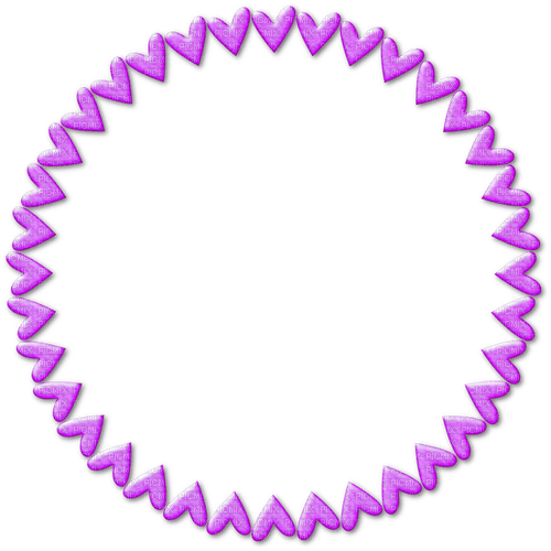 Hearts.Circle.Frame.Purple - 免费PNG