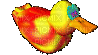 cartoon red yellow gradient rubber duck - Безплатен анимиран GIF
