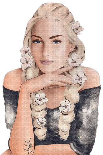 Woman Flower Art - Bogusia - ücretsiz png