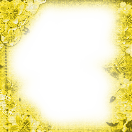 Frame.Flowers.Yellow - By KittyKatLuv65 - zdarma png