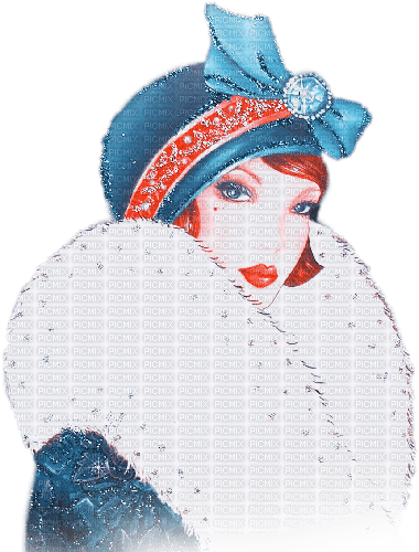 soave woman vintage winter christmas art deco - zdarma png