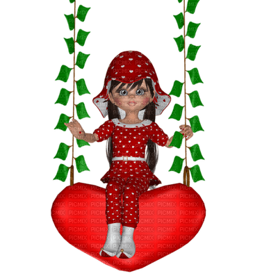 Kaz_Creations Dolls Cookie Love Swing - png gratuito