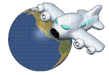 earth erde universe universum terre univers tube  gif anime animated animation air airplane flugzeug avion deco plane - Gratis animeret GIF