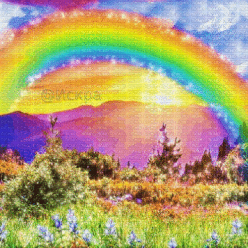 Kyubi_ykw background rainbow - 免费动画 GIF