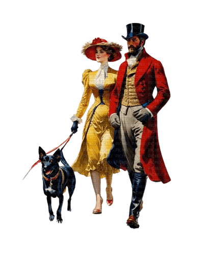 loly33 couple chien vintage - nemokama png