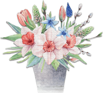 soave deco spring flowers vase garden - zadarmo png