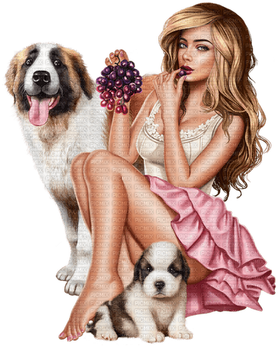 Woman. Dogs. Grapes. Leila - 無料png