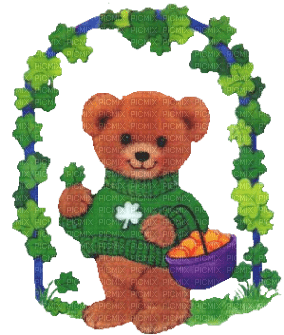 Kaz_Creations Deco St.Patricks Day Teddy - 免费PNG