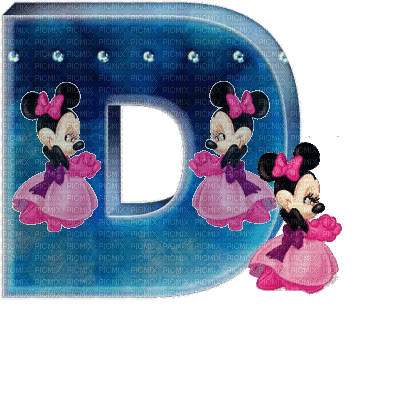 image encre animé effet lettre D Minnie Disney  edited by me - GIF animé gratuit