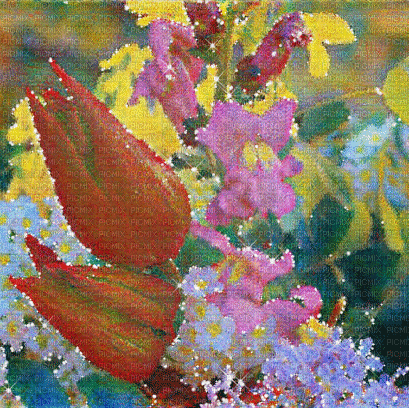 kikkapink animated background flowers painting - Nemokamas animacinis gif