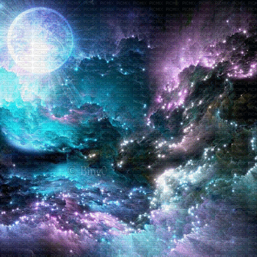 Y.A.M._Fantasy Landscape moon background - Ingyenes animált GIF
