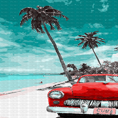 beach summer vintage style painting bg gif - Free animated GIF