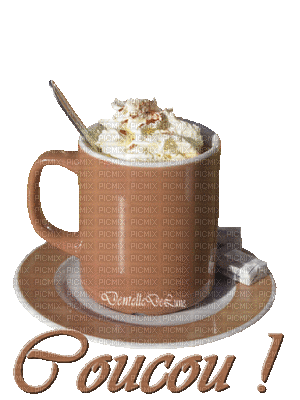 coucou café crème - Безплатен анимиран GIF