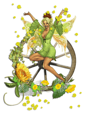 Kaz_Creations Woman Femme Flowers Wheel - ücretsiz png