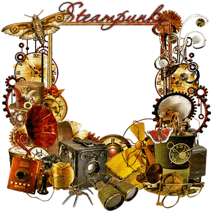soave frame steampunk vintage  scrap brown yellow - nemokama png