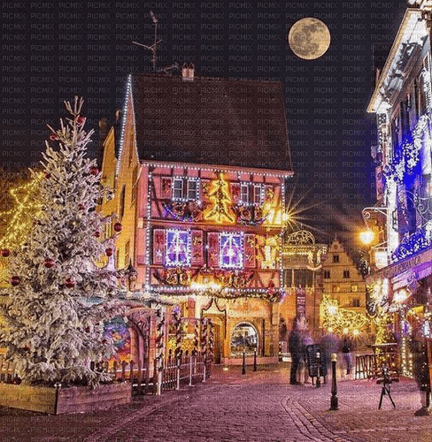 Rena Winter City Background Hintergrund Nacht - 無料png